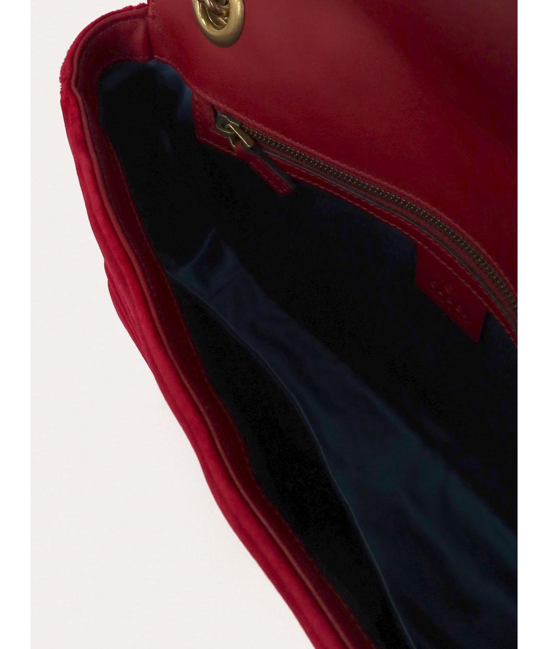 GUCCI Красная бархатная сумка через плечо, фото 4