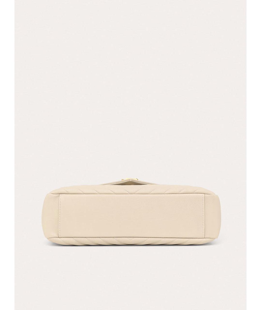 SAINT LAURENT Белая кожаная сумка через плечо, фото 5