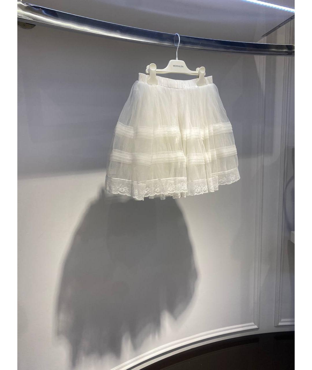 MONNALISA Белая синтетическая юбка, фото 2
