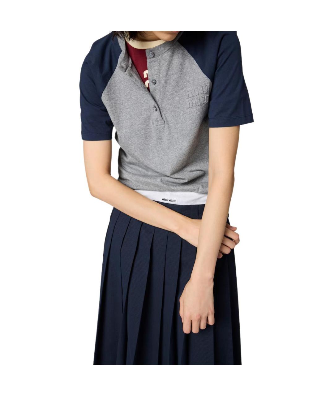 MIU MIU Серая футболка, фото 3