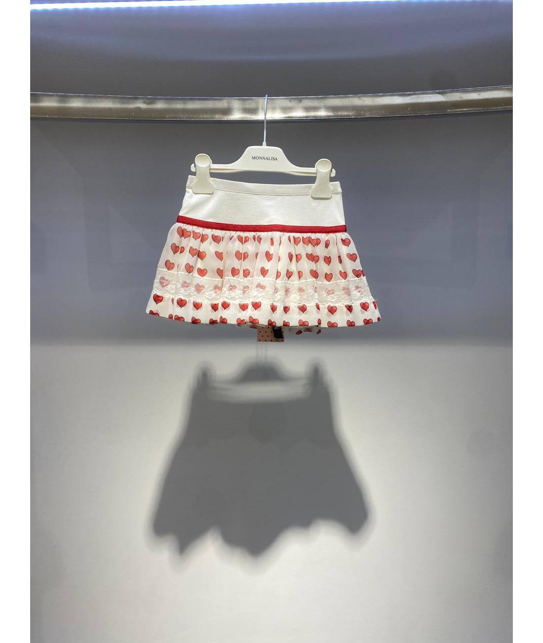 MONNALISA Белая хлопковая юбка, фото 4