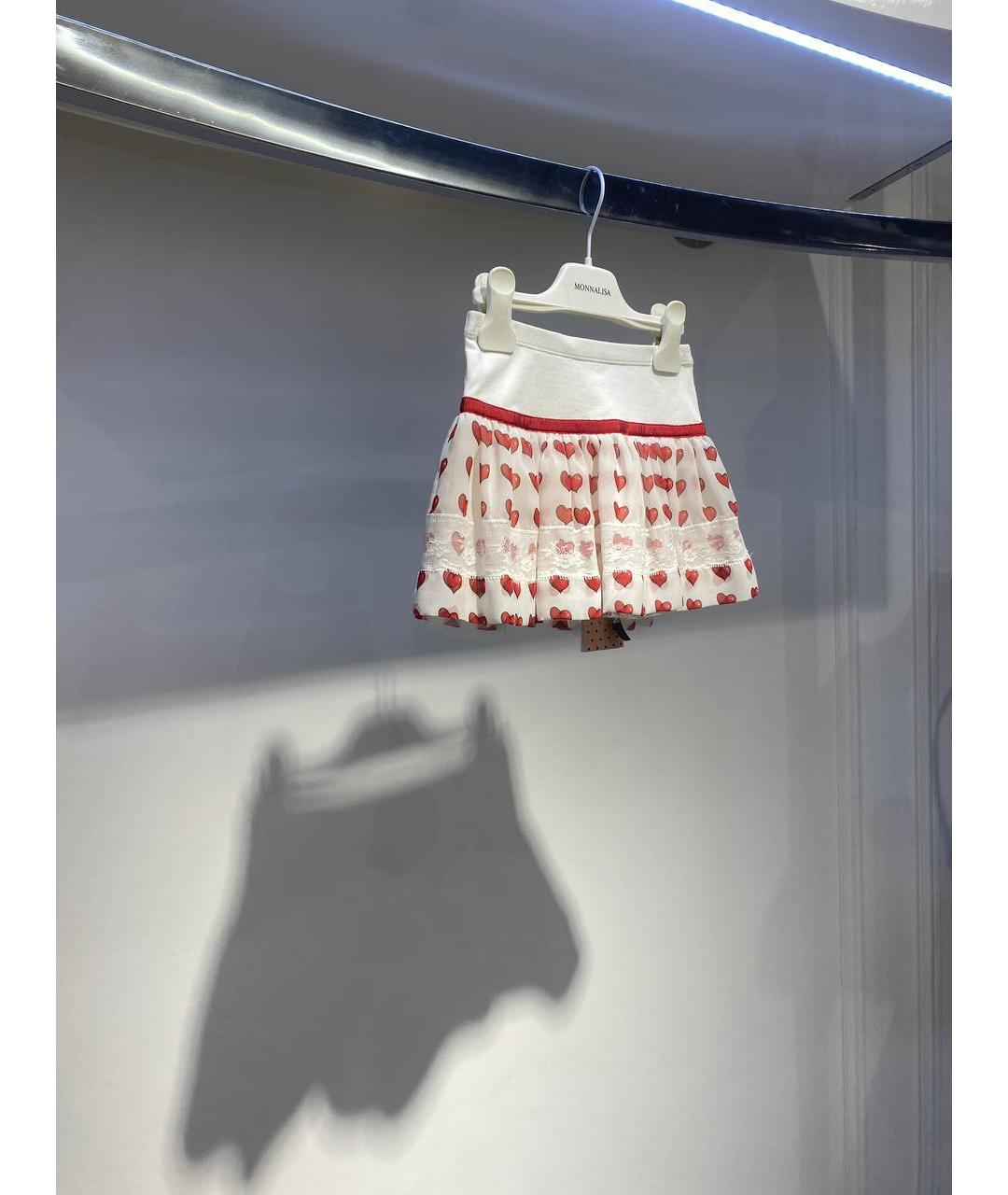 MONNALISA Белая хлопковая юбка, фото 2