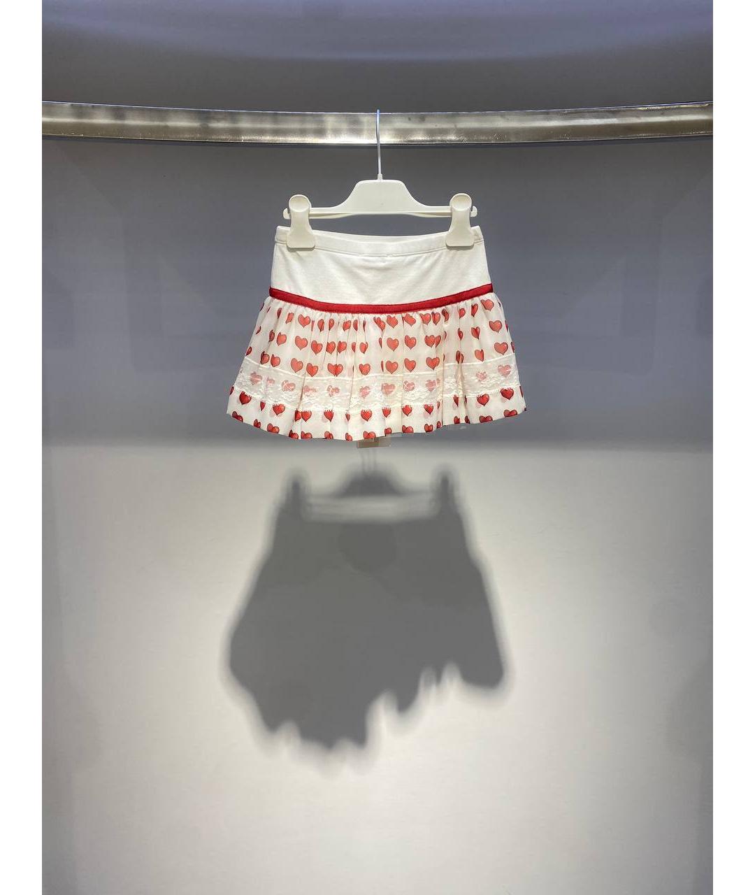 MONNALISA Белая хлопковая юбка, фото 3
