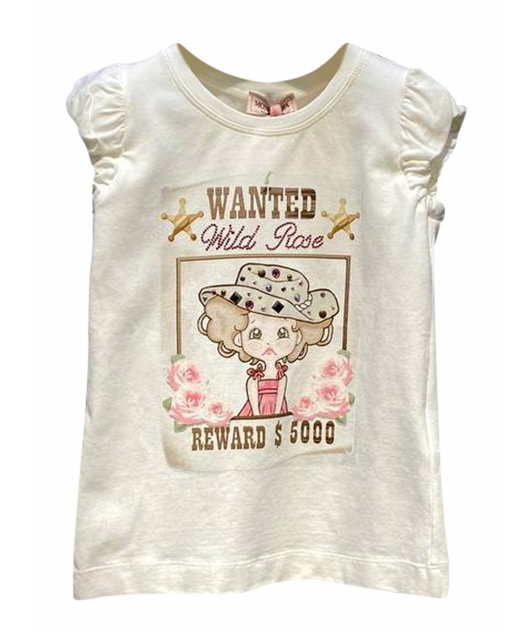 MONNALISA Белый хлопковый детская футболка / топ, фото 1