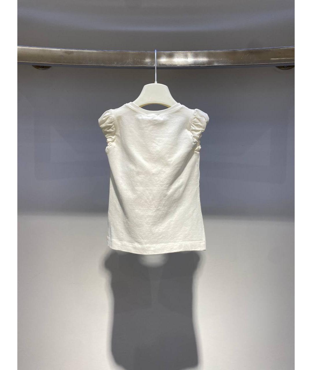 MONNALISA Белый хлопковый детская футболка / топ, фото 3