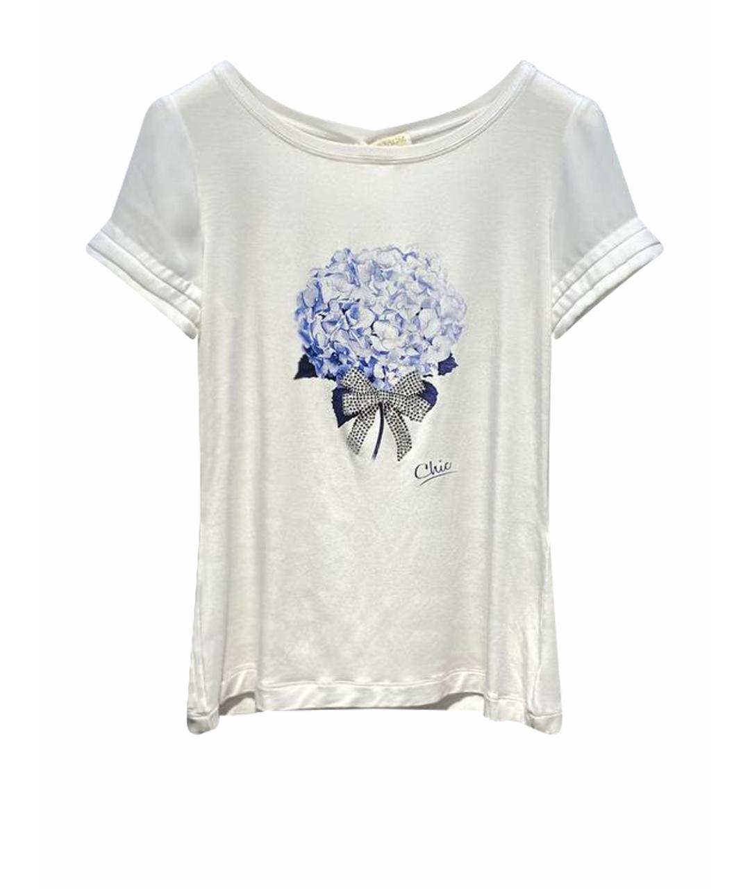 MONNALISA Белый хлопковый детская футболка / топ, фото 1