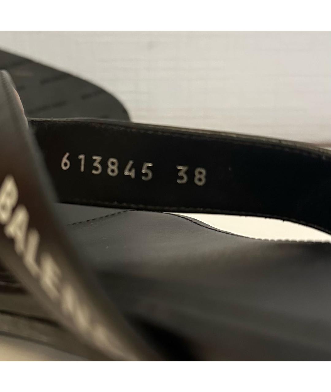 BALENCIAGA Черные кожаные шлепанцы, фото 8