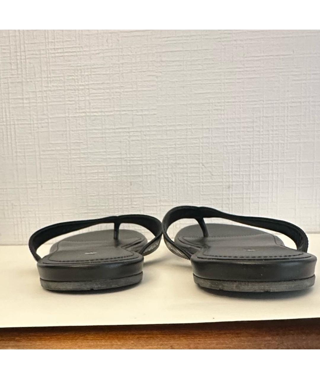 BALENCIAGA Черные кожаные шлепанцы, фото 4