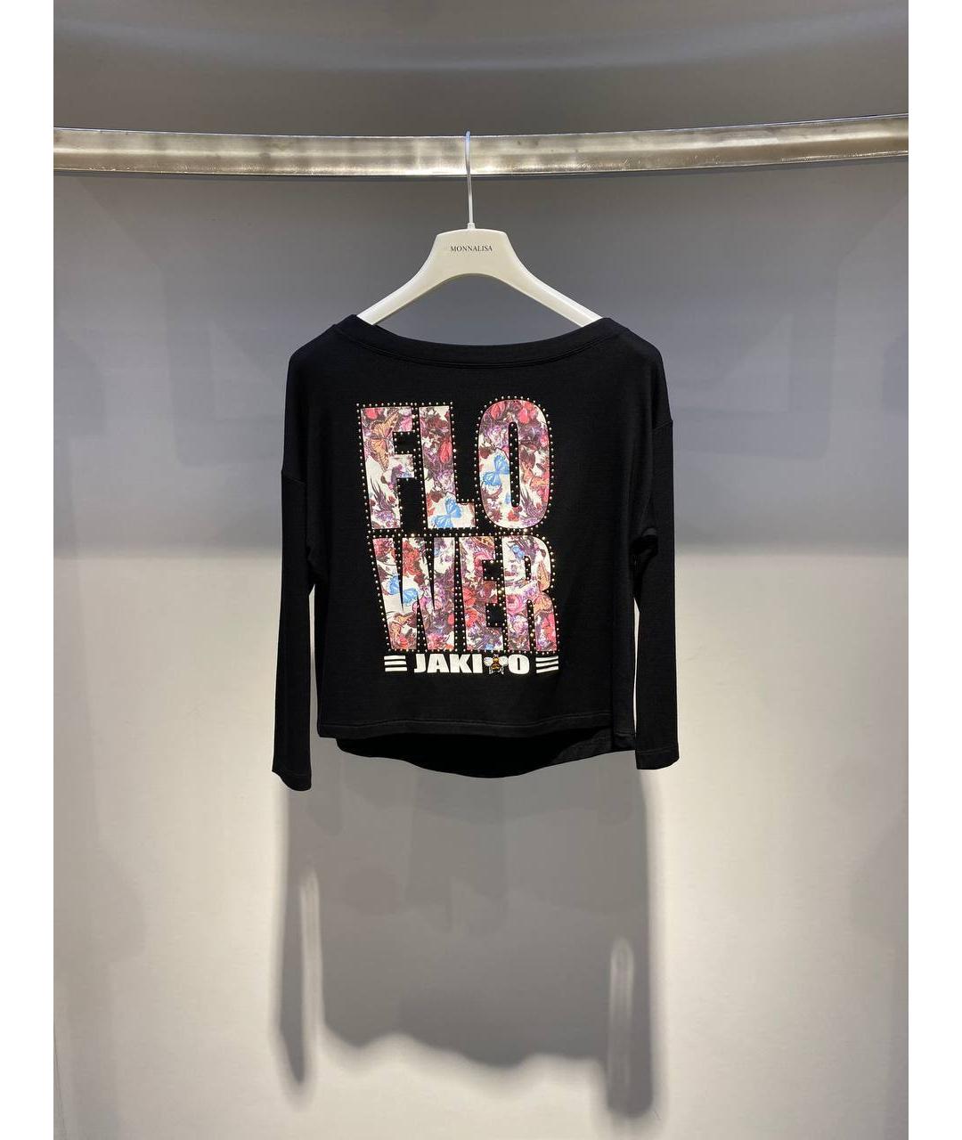 MONNALISA Черный хлопковый детская футболка / топ, фото 4