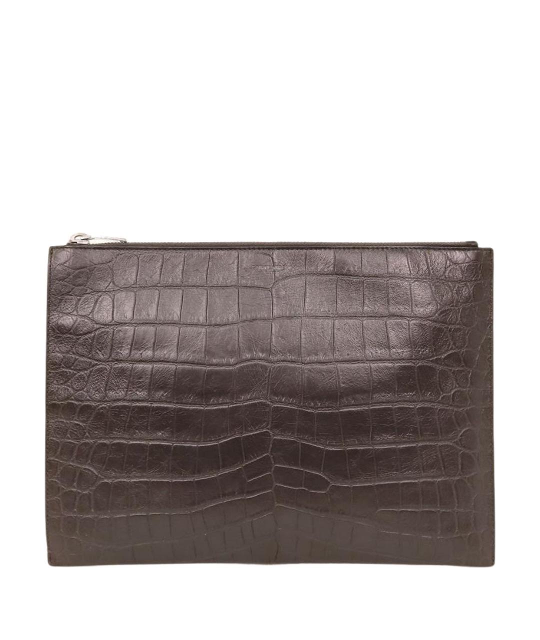 SAINT LAURENT Коричневая кожаная папка для документов, фото 1