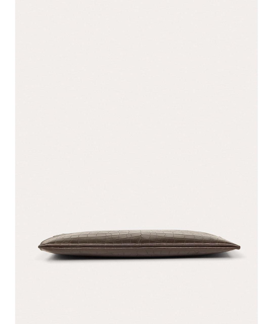 SAINT LAURENT Коричневая кожаная папка для документов, фото 7