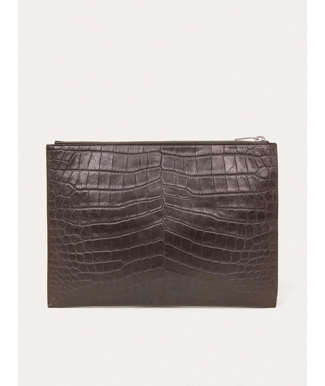 SAINT LAURENT Коричневая кожаная папка для документов, фото 3