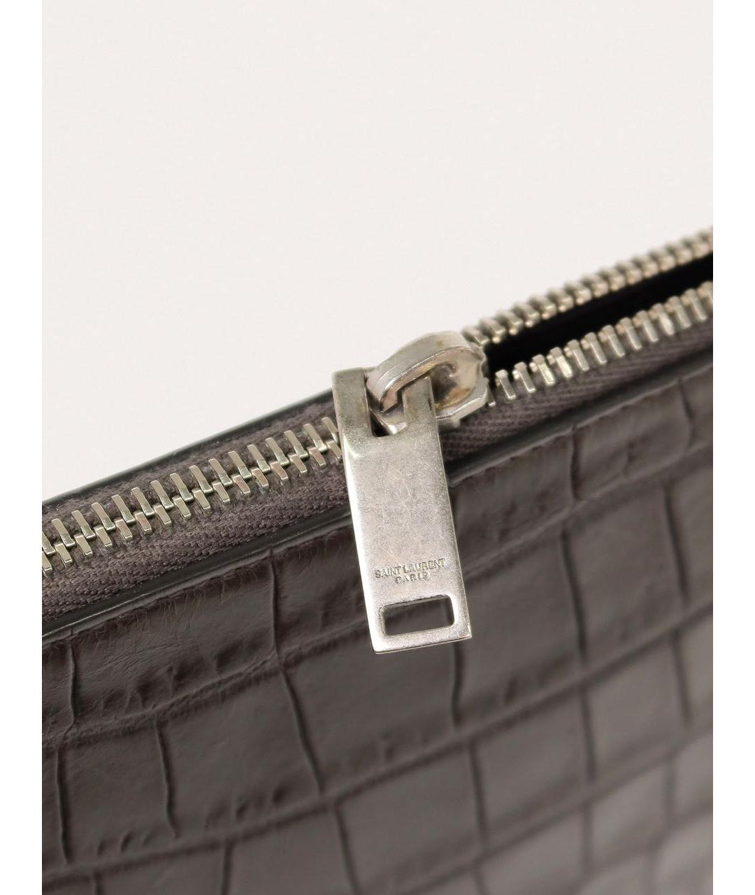 SAINT LAURENT Коричневая кожаная папка для документов, фото 8