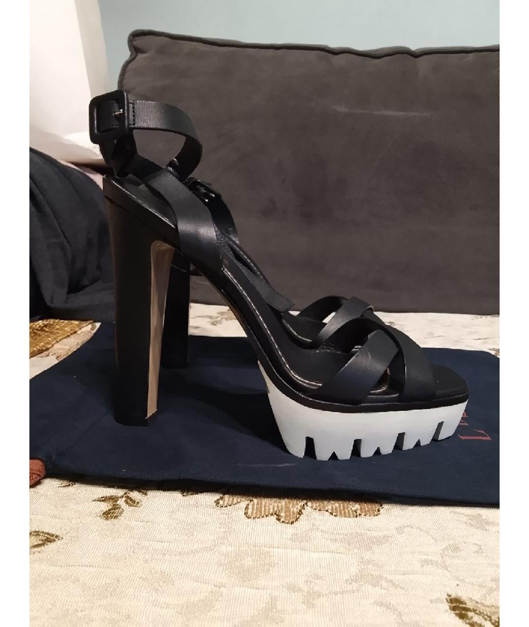 LE SILLA Черные кожаные босоножки, фото 9