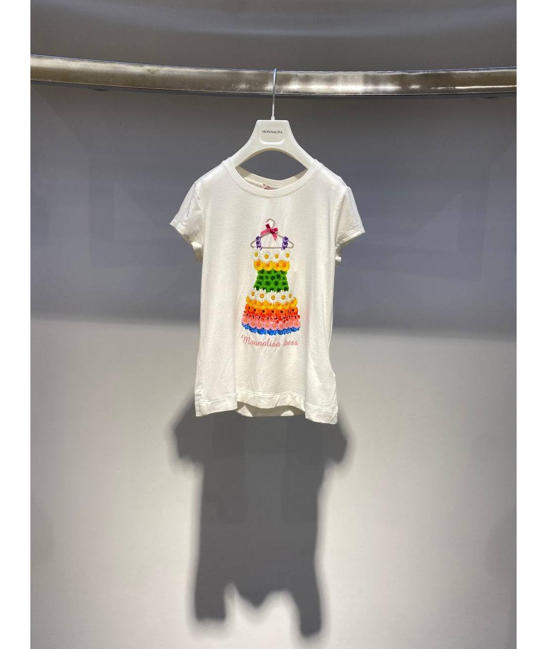MONNALISA Белый шелковый детская футболка / топ, фото 4