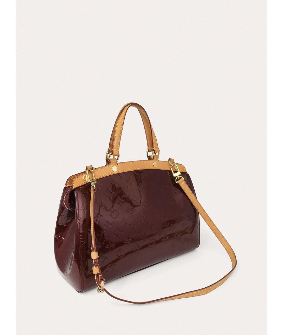 LOUIS VUITTON Бордовая сумка с короткими ручками из лакированной кожи, фото 7