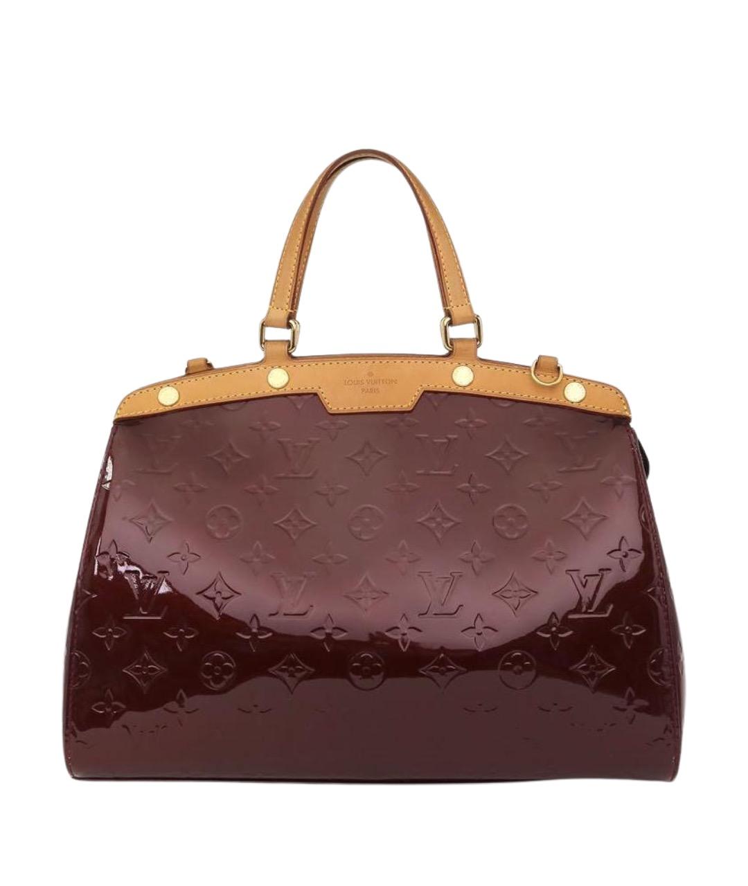 LOUIS VUITTON Бордовая сумка с короткими ручками из лакированной кожи, фото 1