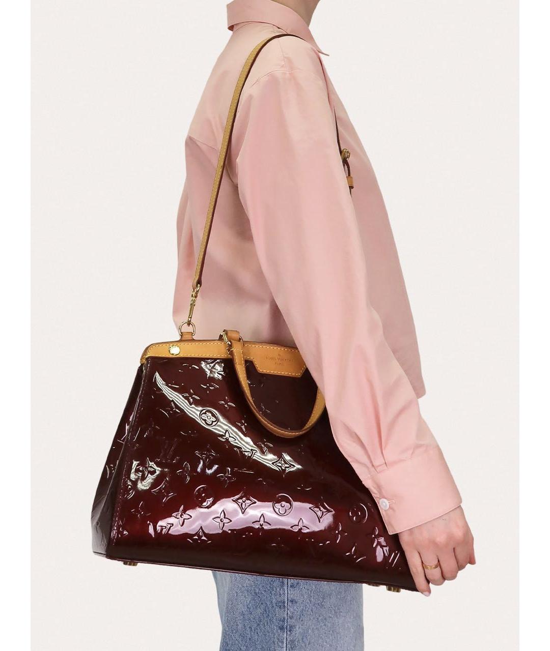 LOUIS VUITTON Бордовая сумка с короткими ручками из лакированной кожи, фото 8