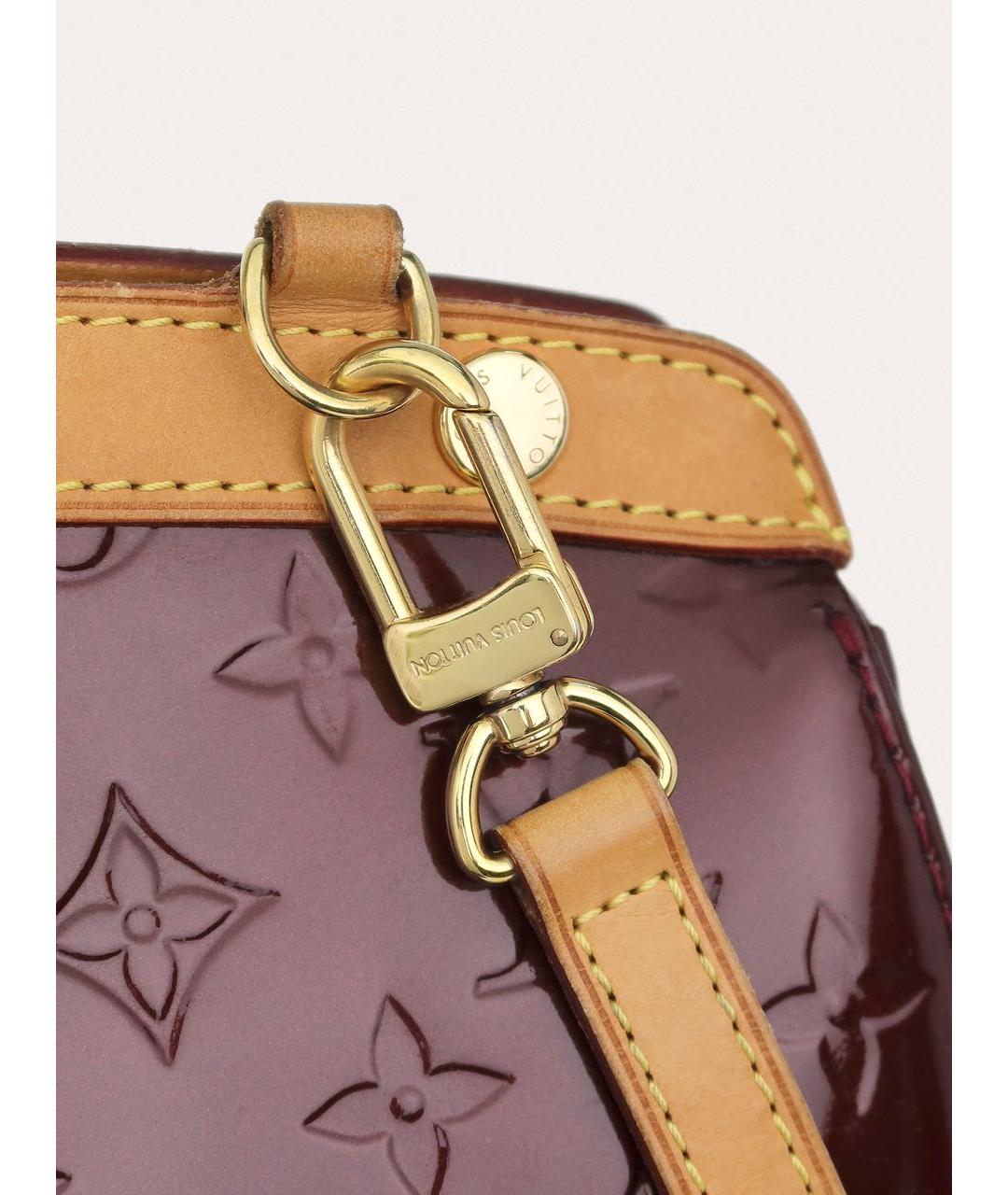 LOUIS VUITTON Бордовая сумка с короткими ручками из лакированной кожи, фото 6