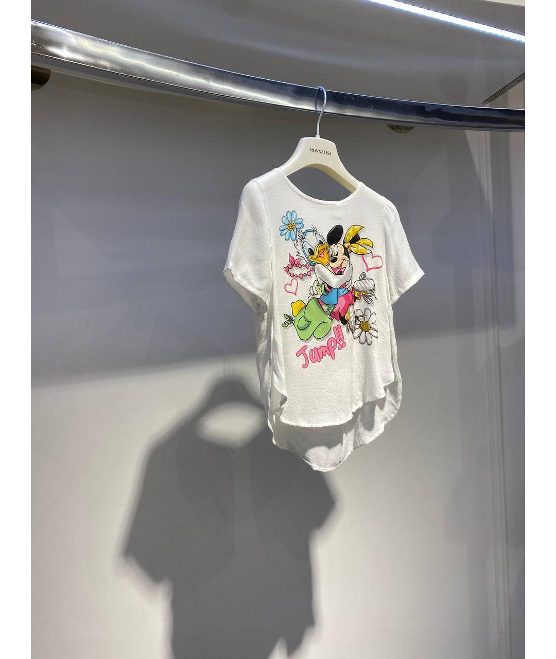 MONNALISA Белый хлопковый детская футболка / топ, фото 2
