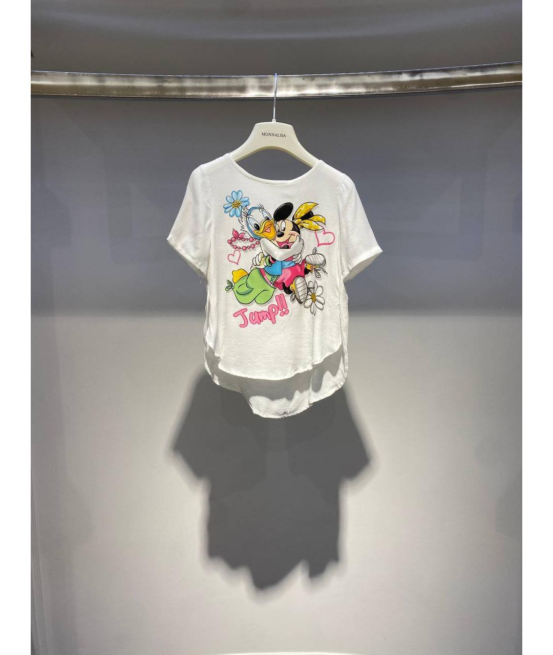 MONNALISA Белый хлопковый детская футболка / топ, фото 4