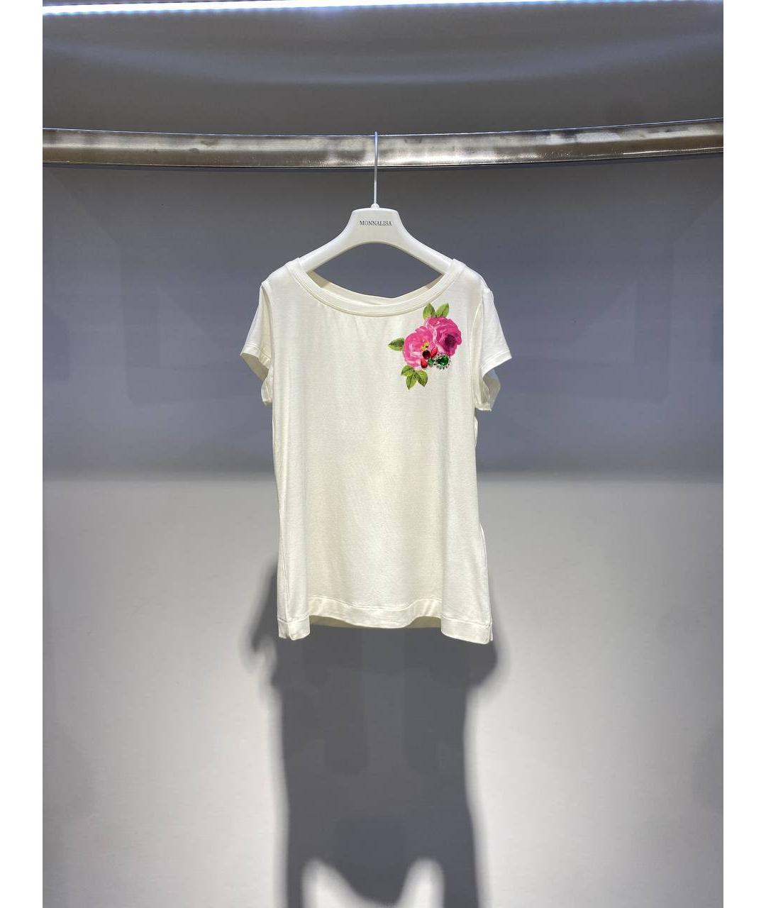 MONNALISA Белый шелковый детская футболка / топ, фото 4