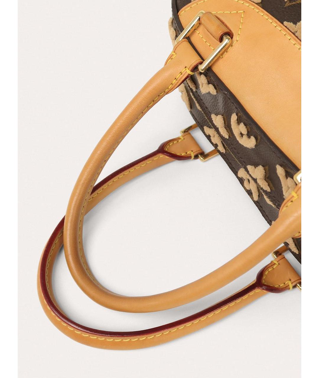 LOUIS VUITTON Коричневая кожаная сумка с короткими ручками, фото 5