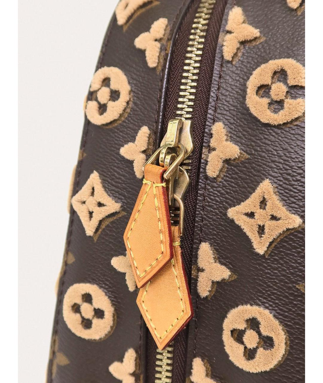 LOUIS VUITTON Коричневая кожаная сумка с короткими ручками, фото 6