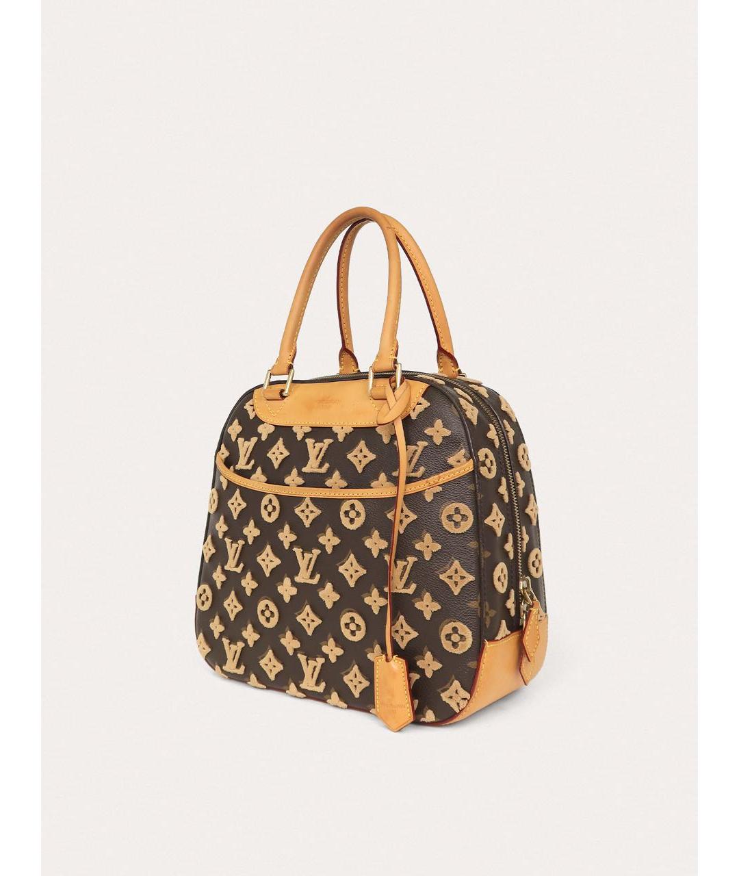 LOUIS VUITTON Коричневая кожаная сумка с короткими ручками, фото 2