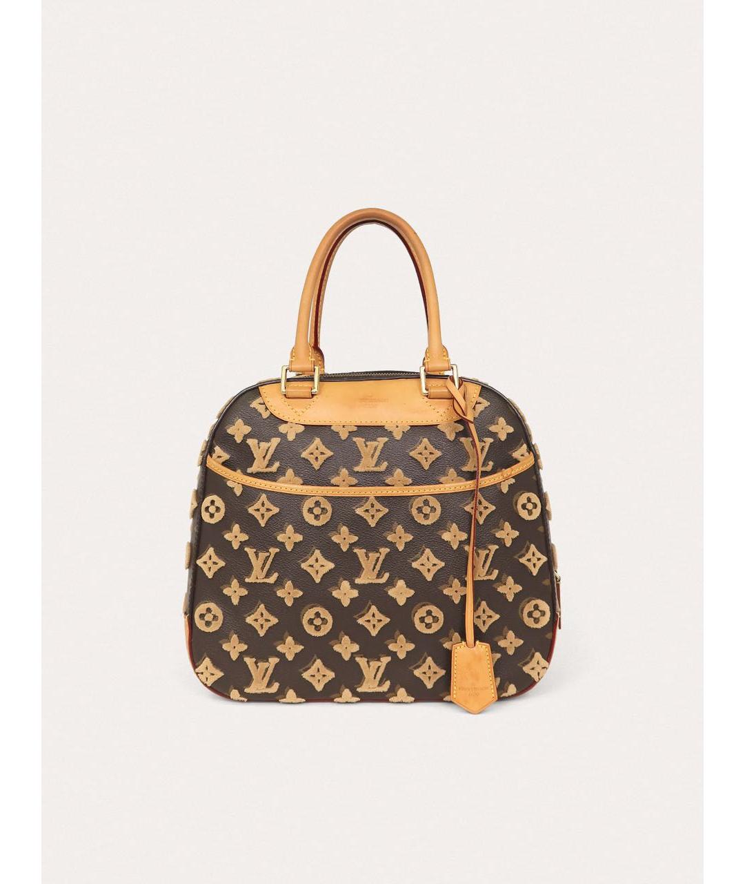 LOUIS VUITTON Коричневая кожаная сумка с короткими ручками, фото 9