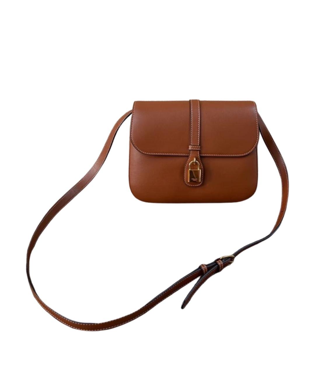 CELINE Коричневая кожаная сумка через плечо, фото 1