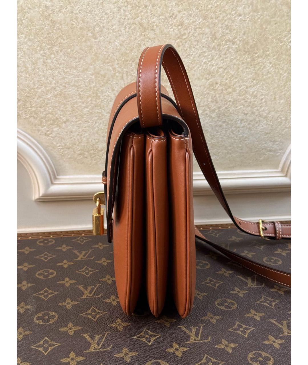 CELINE Коричневая кожаная сумка через плечо, фото 2