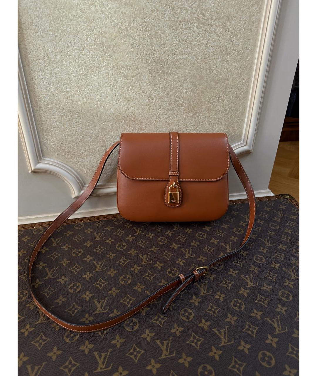 CELINE Коричневая кожаная сумка через плечо, фото 8