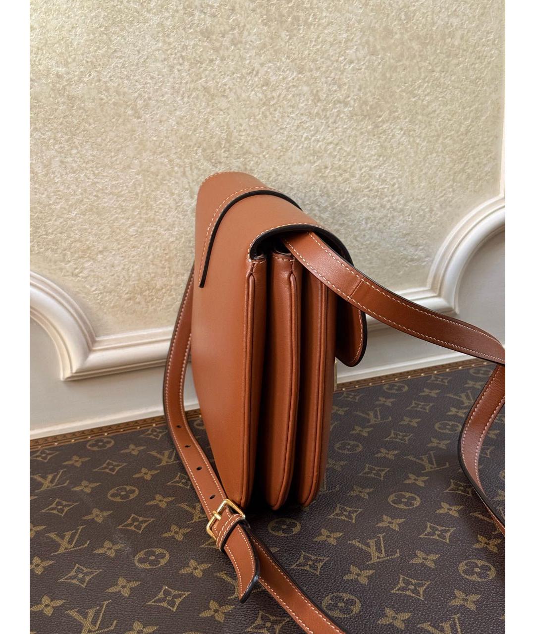 CELINE Коричневая кожаная сумка через плечо, фото 5