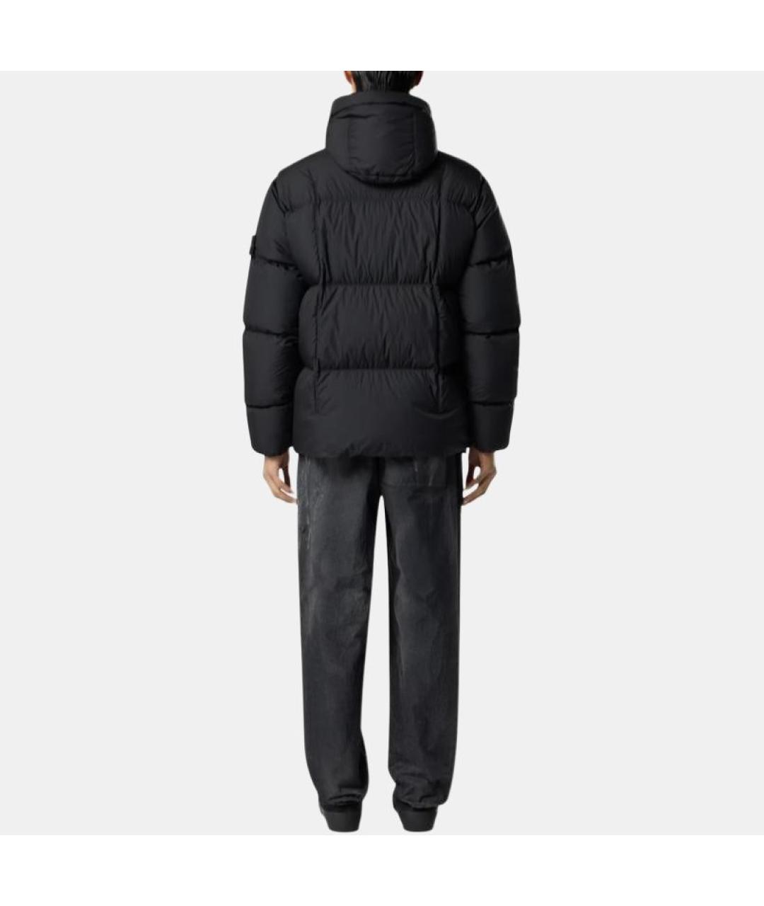 STONE ISLAND Черный пуховик, фото 3