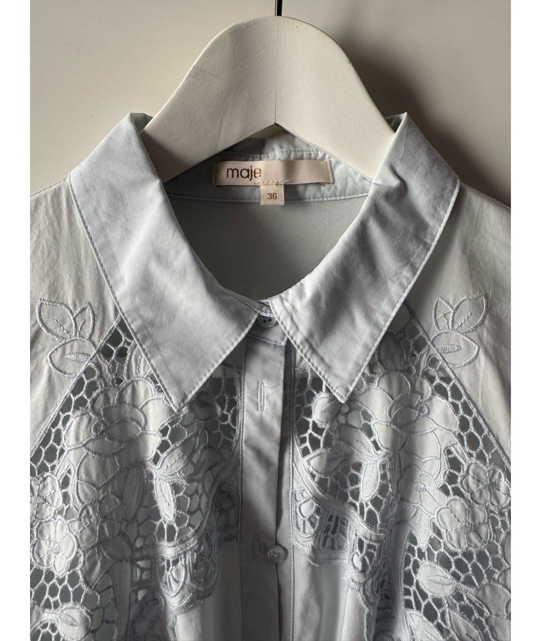 MAJE Голубое хлопковое повседневное платье, фото 5