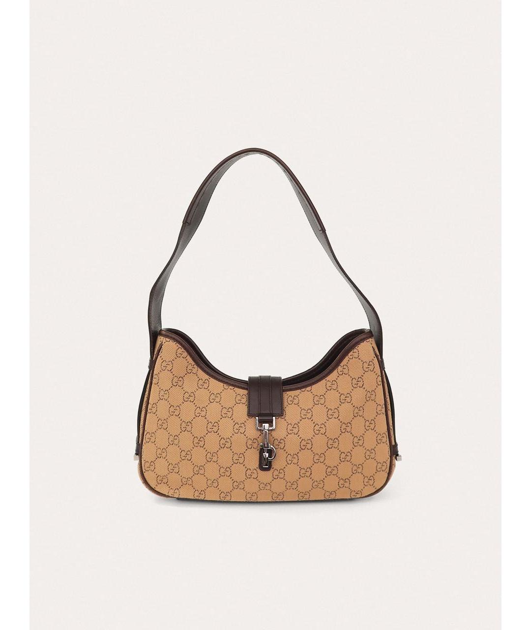 GUCCI Бежевая кожаная сумка через плечо, фото 9