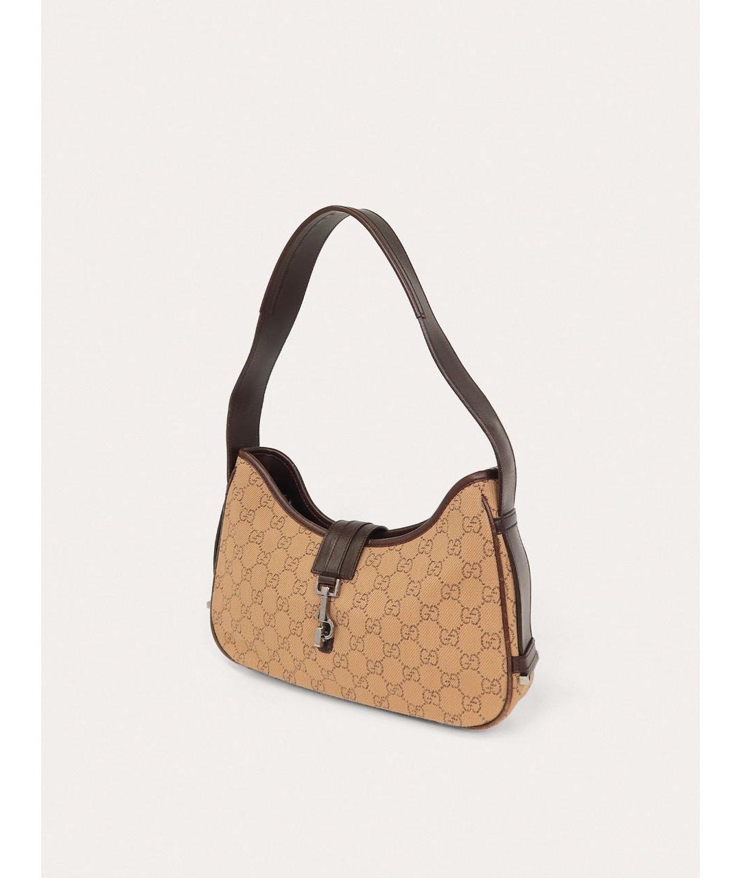 GUCCI Бежевая кожаная сумка через плечо, фото 2