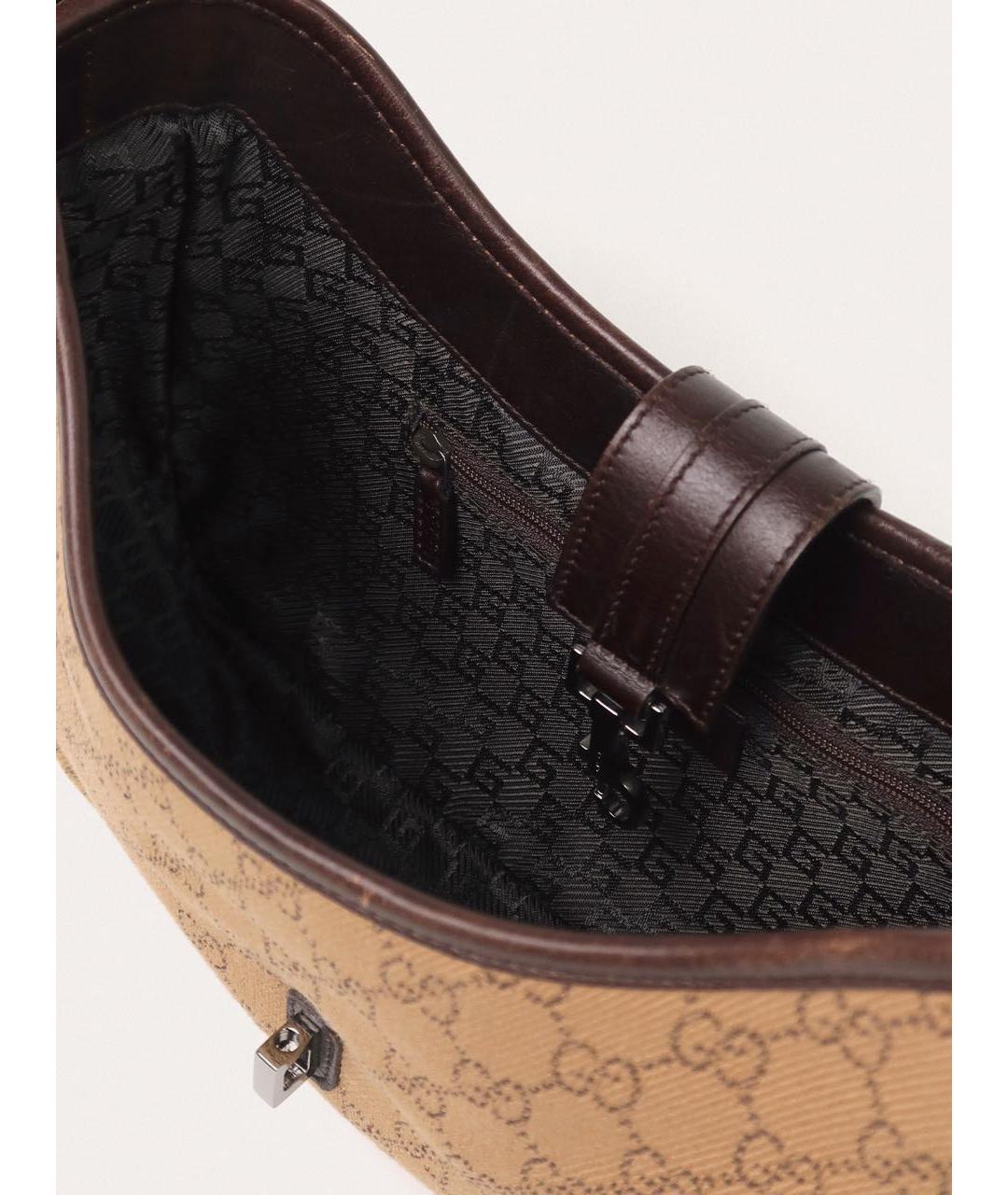 GUCCI Бежевая кожаная сумка через плечо, фото 4