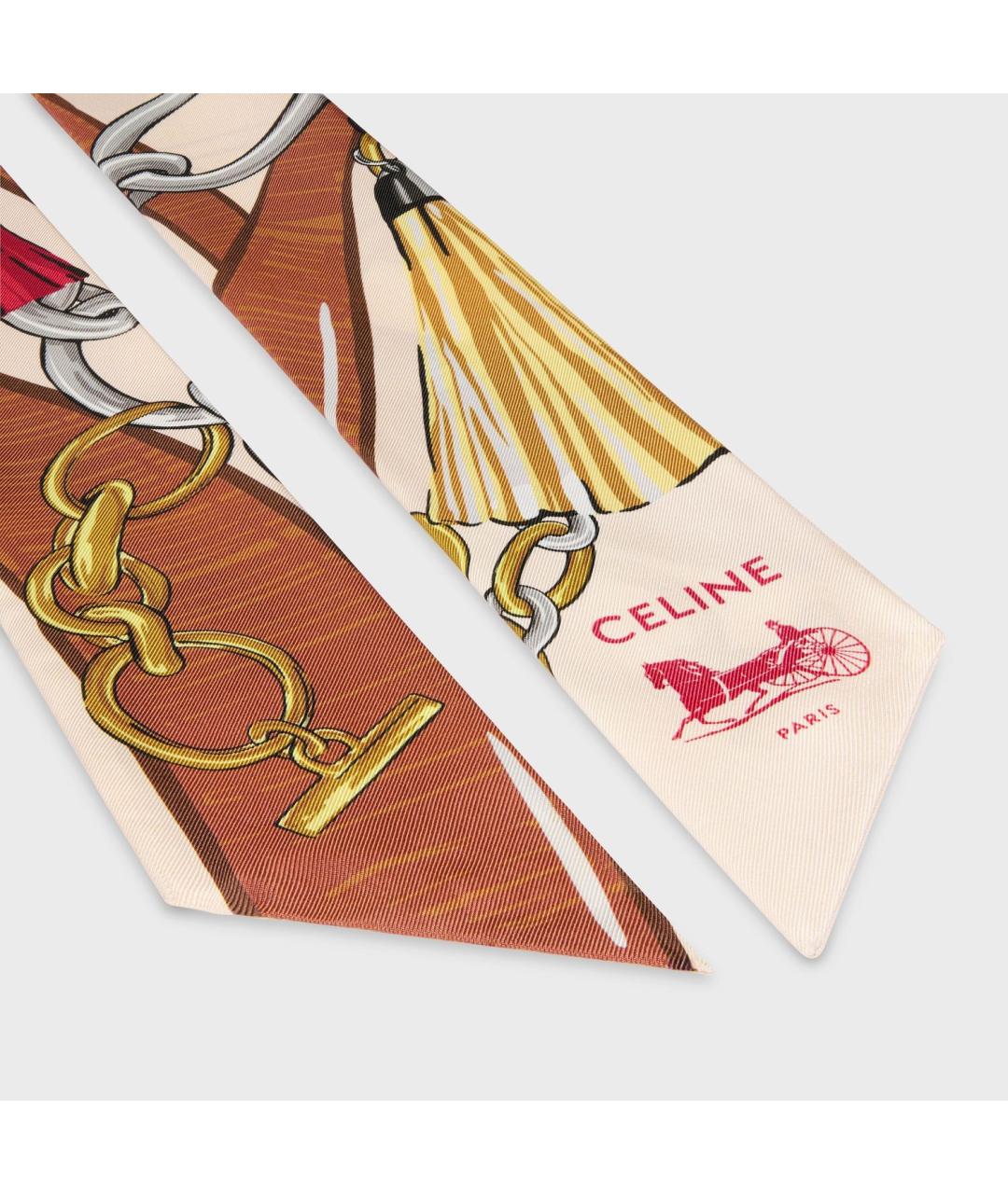 CELINE Мульти шелковый шарф, фото 3