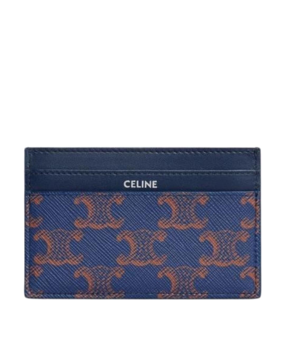 CELINE Синий кожаный кардхолдер, фото 1
