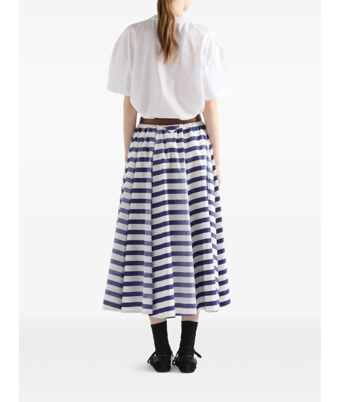 PRADA Синяя хлопковая юбка миди, фото 3