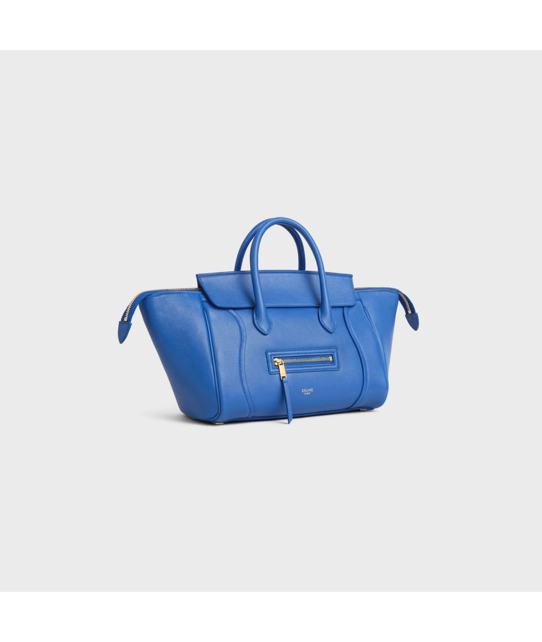 CELINE Синяя кожаная сумка тоут, фото 2