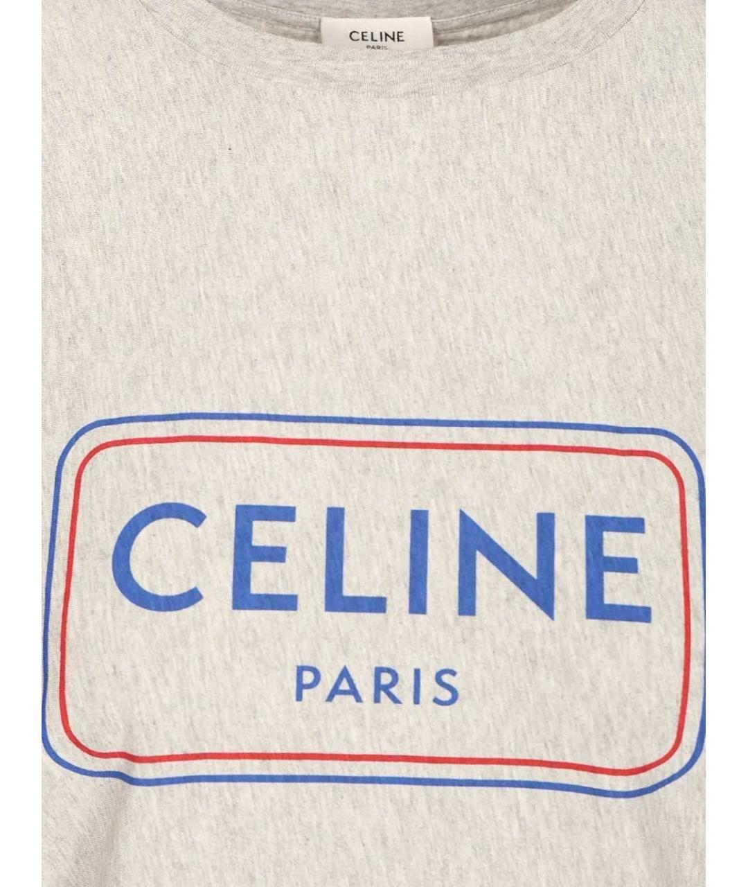 CELINE Серая хлопковая футболка, фото 3
