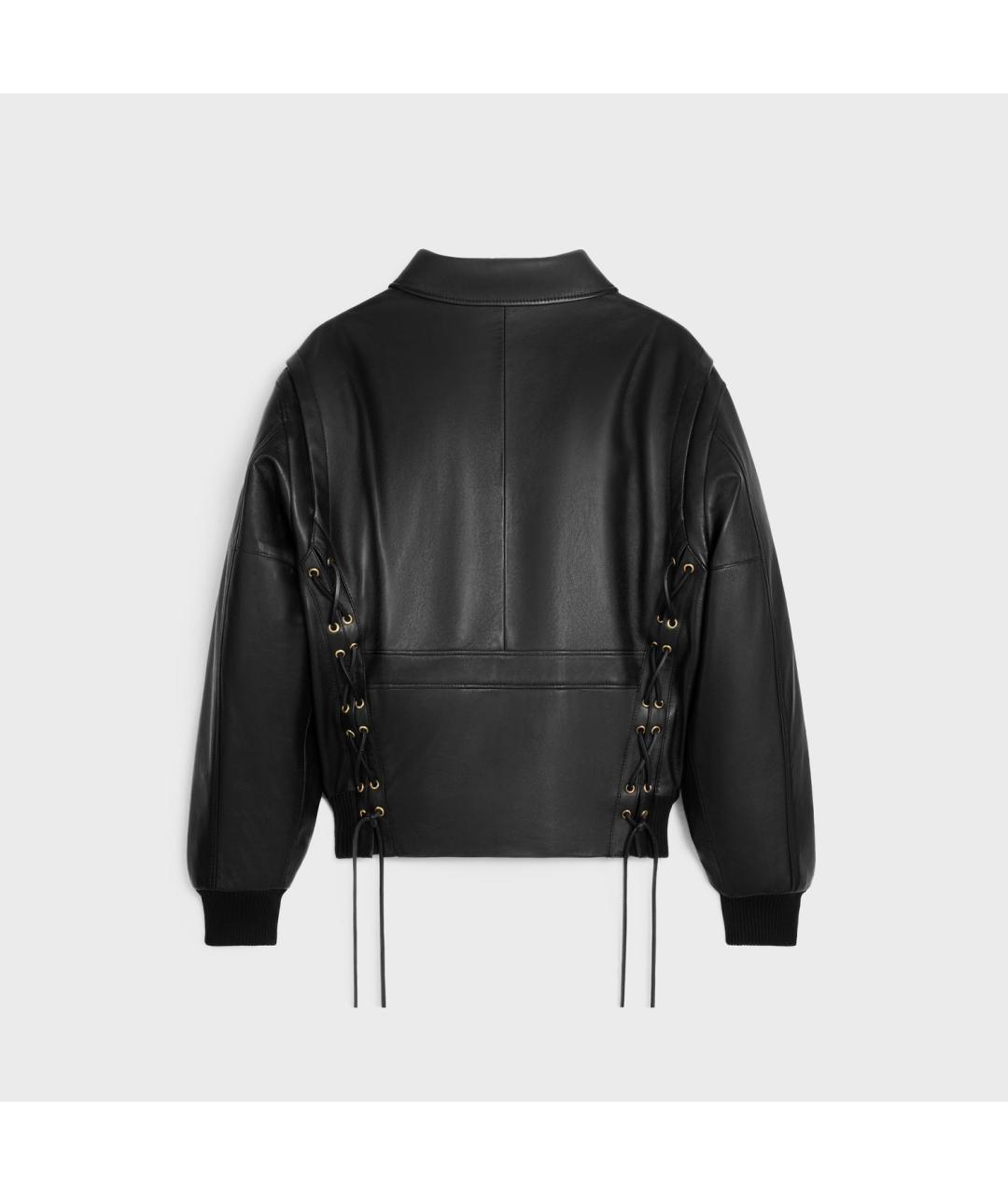 CELINE Черная кожаная куртка, фото 2