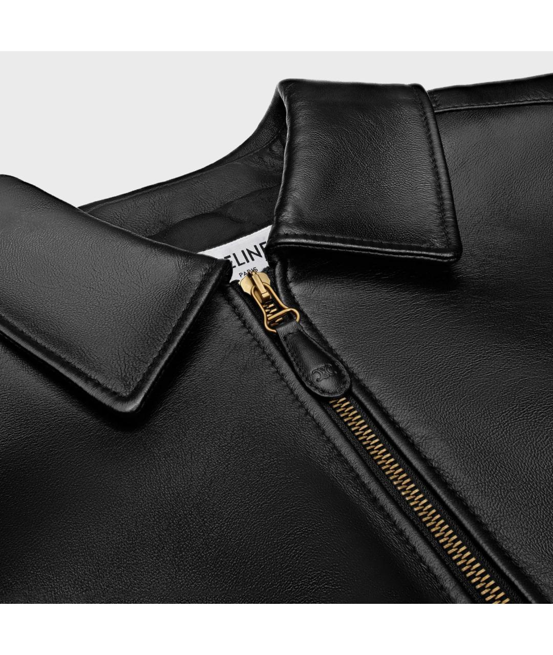CELINE Черная кожаная куртка, фото 3
