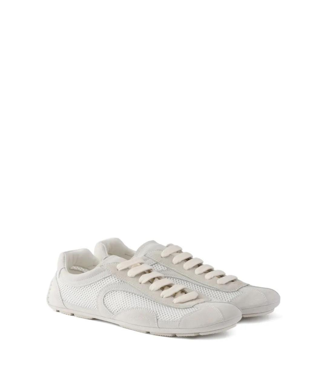 PRADA Бежевые замшевые кроссовки, фото 2