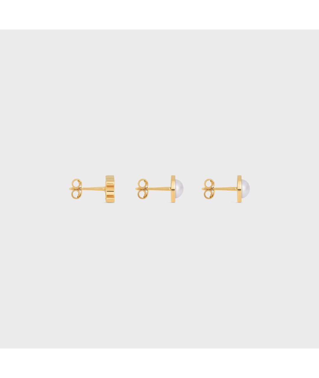 CELINE Золотые металлические серьги, фото 4