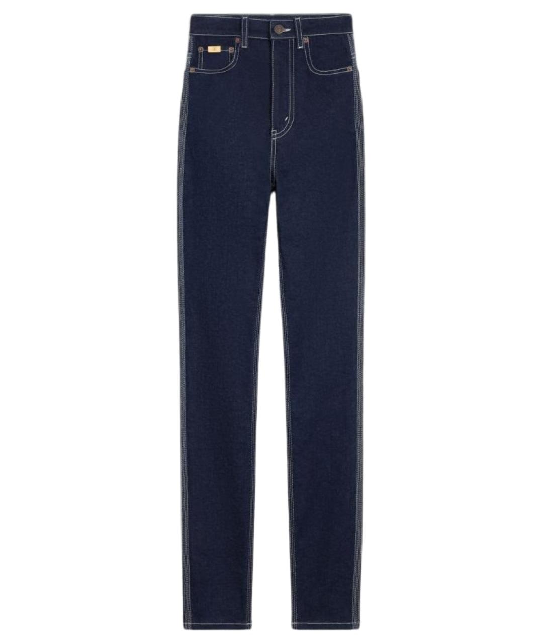 CELINE Темно-синие хлопковые джинсы слим, фото 1