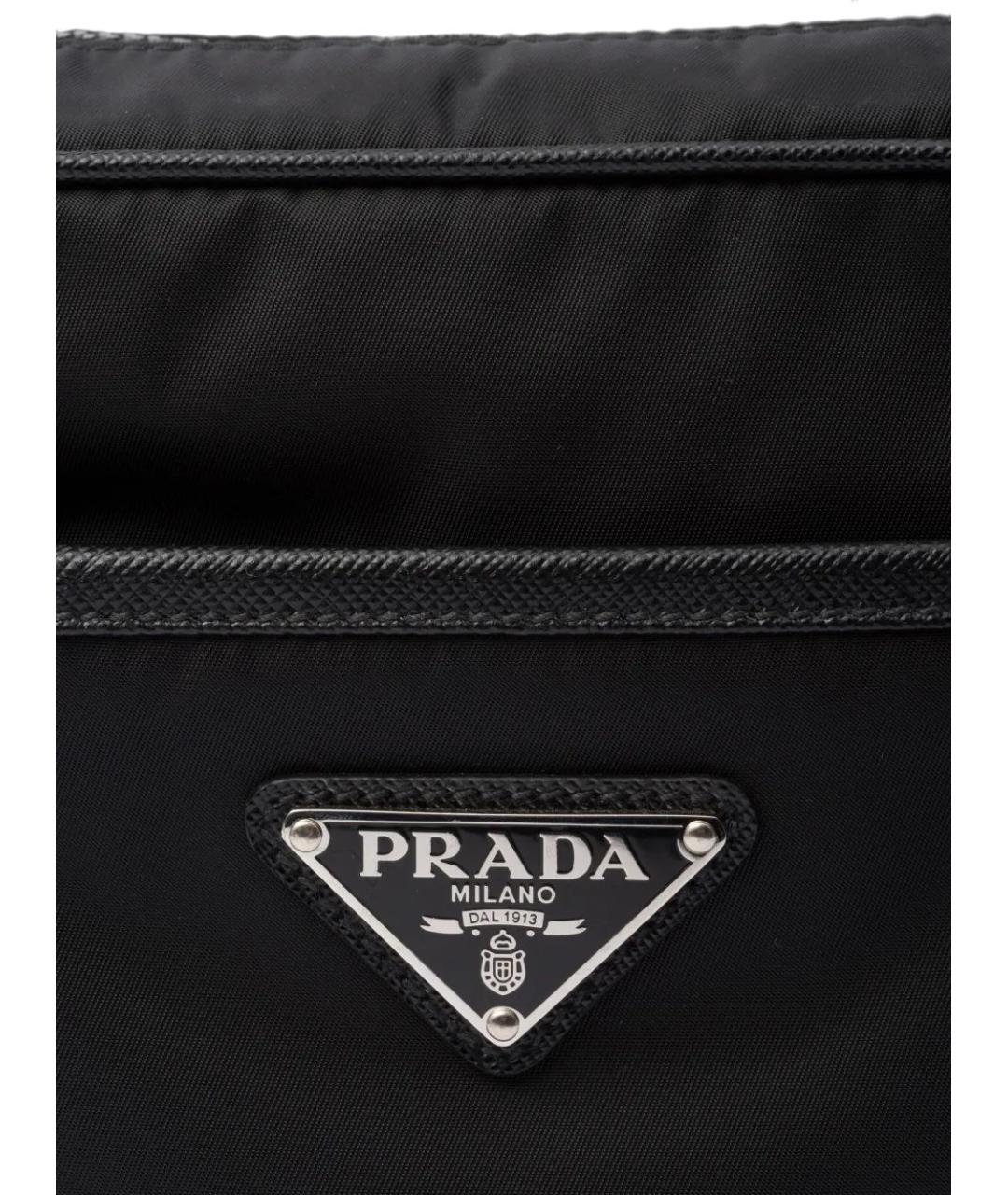 PRADA Черная тканевая сумка на плечо, фото 4